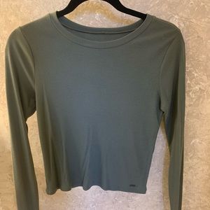 Hollister ribbed olive green shirt